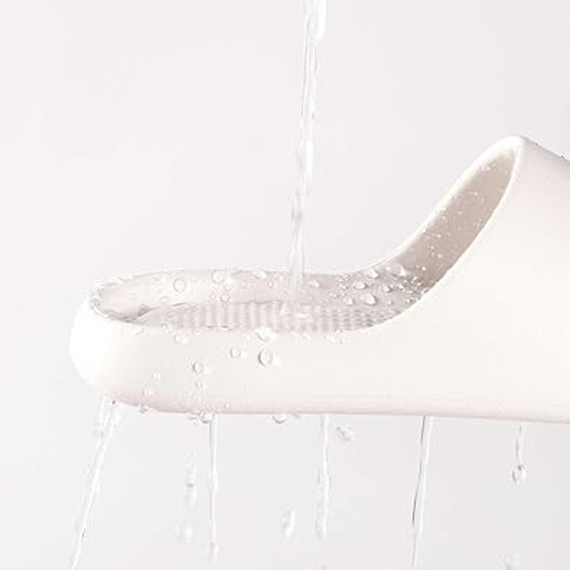 New Getoeu Womens Size 6 White PU Slip On Anti Slip Open Toe Shower Sandal Shoes