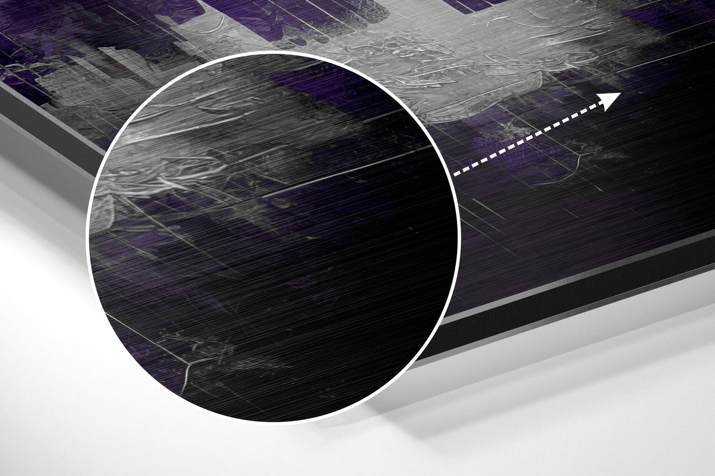 City Silhouette Brushed Aluminum Dibond Wall Art