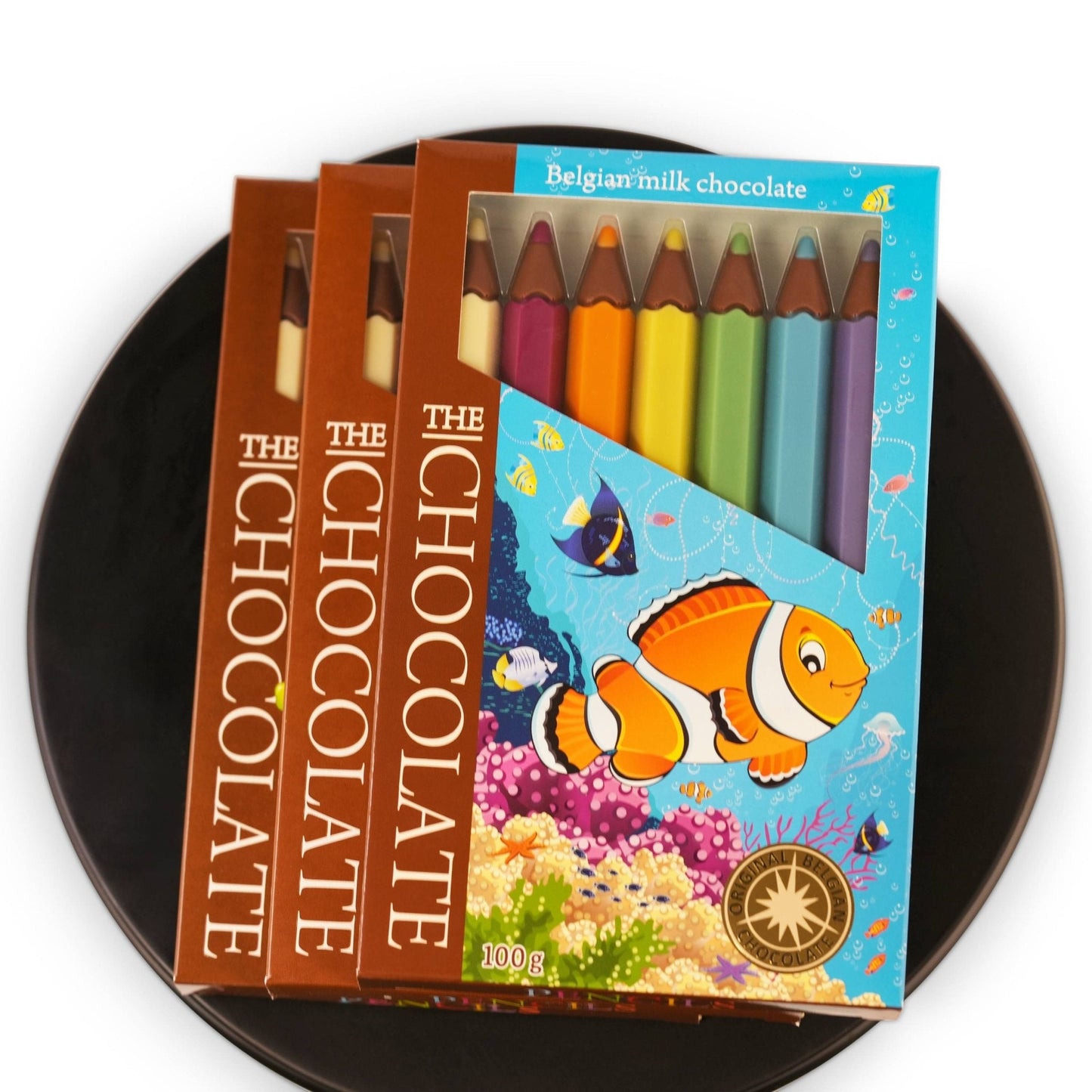 Andy Anand Milk Chocolate Crayon Boxes, 3-Pack, 21 pc – Fun Kids Chocolate Gift, 60% Cocoa Butter, Birthday, Easter & Holiday Gift Box