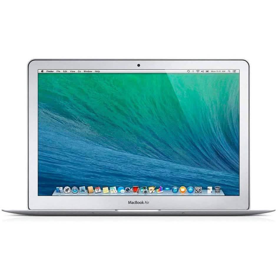 MacBook Air laptop with a blue and green display on a white background. Apple MacBook Air Core i5 1.3GHz 11" MD711LL/A 4GB RAM 128GB SSD (Refurbished)