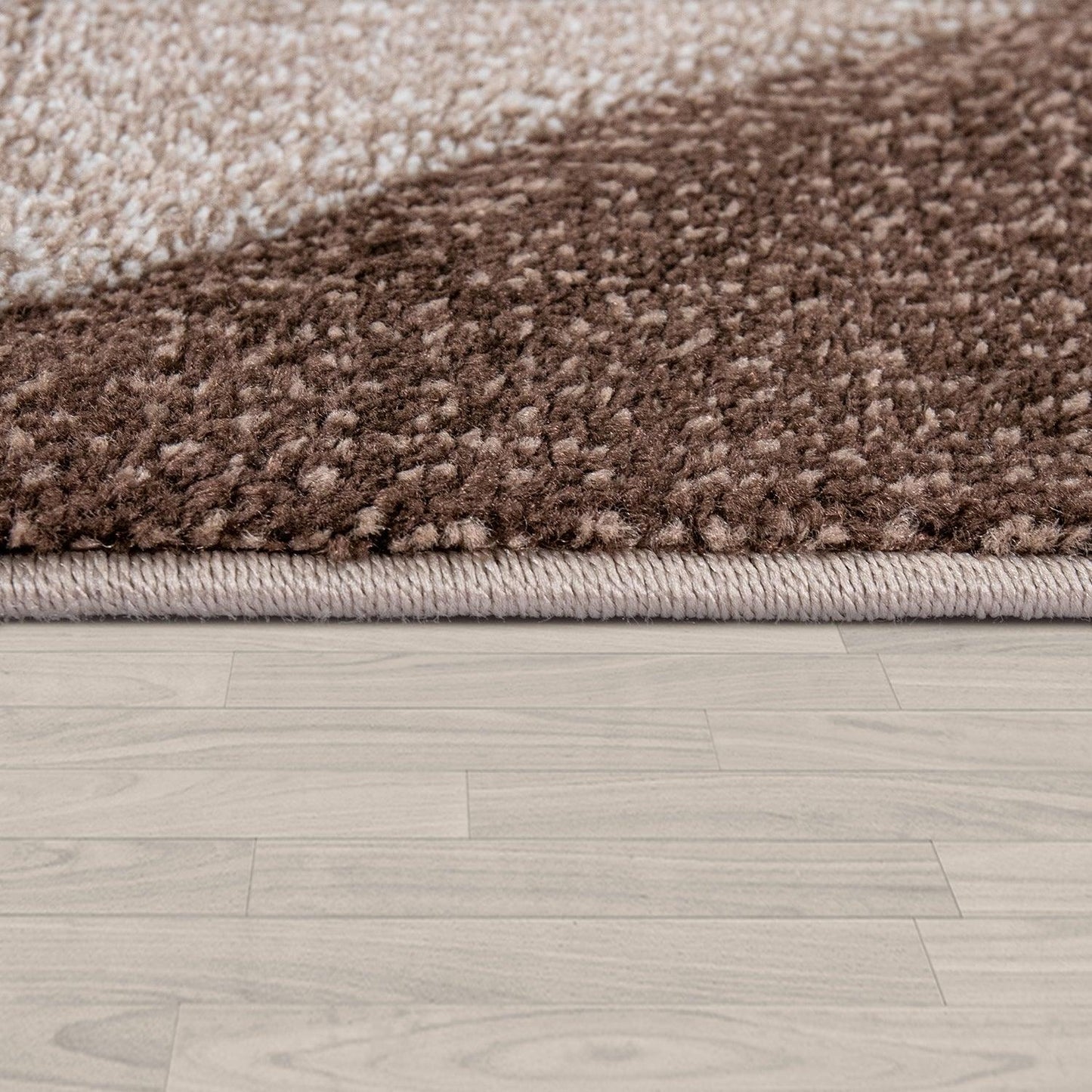 Living Room Rug Madeira Bordered with Geometric Pattern - Brown Beige-4