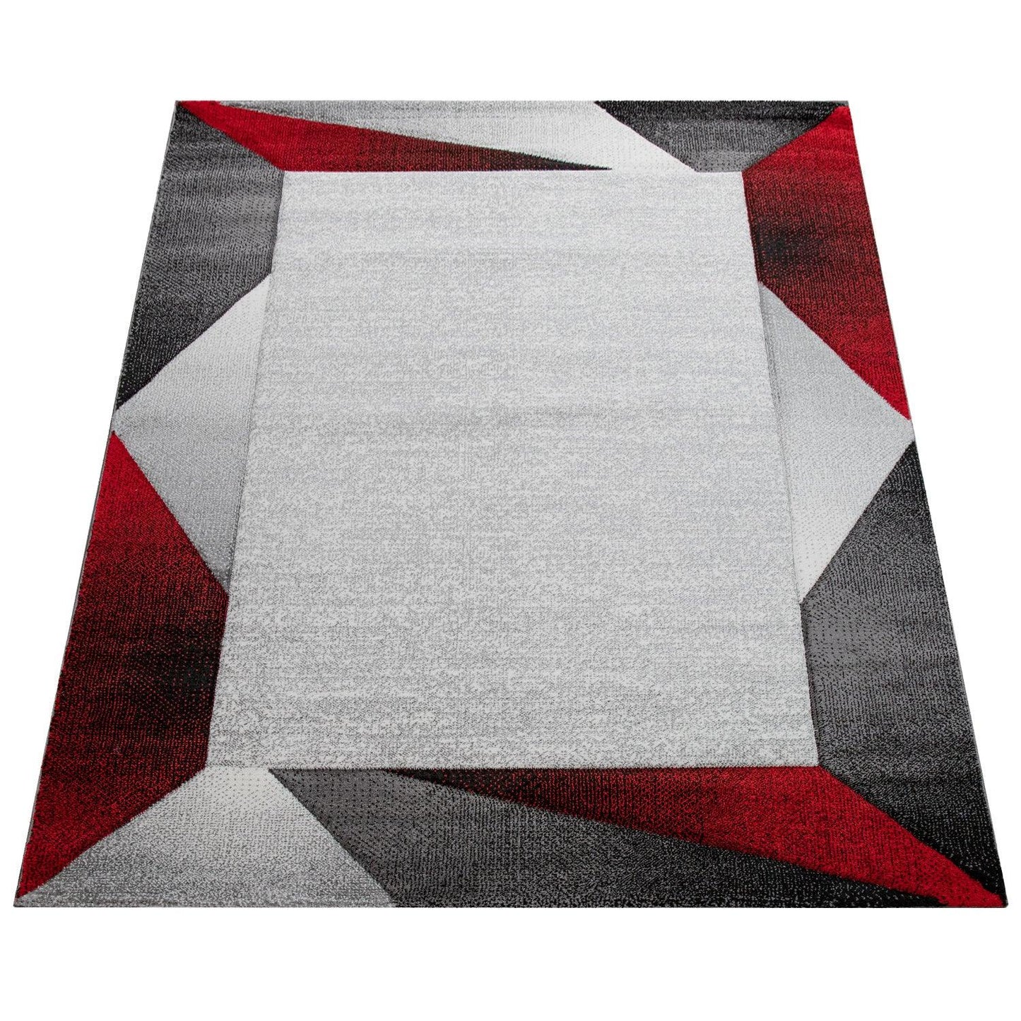 Living Room Rug Madeira Bordered with Geometric Pattern - Grey-4