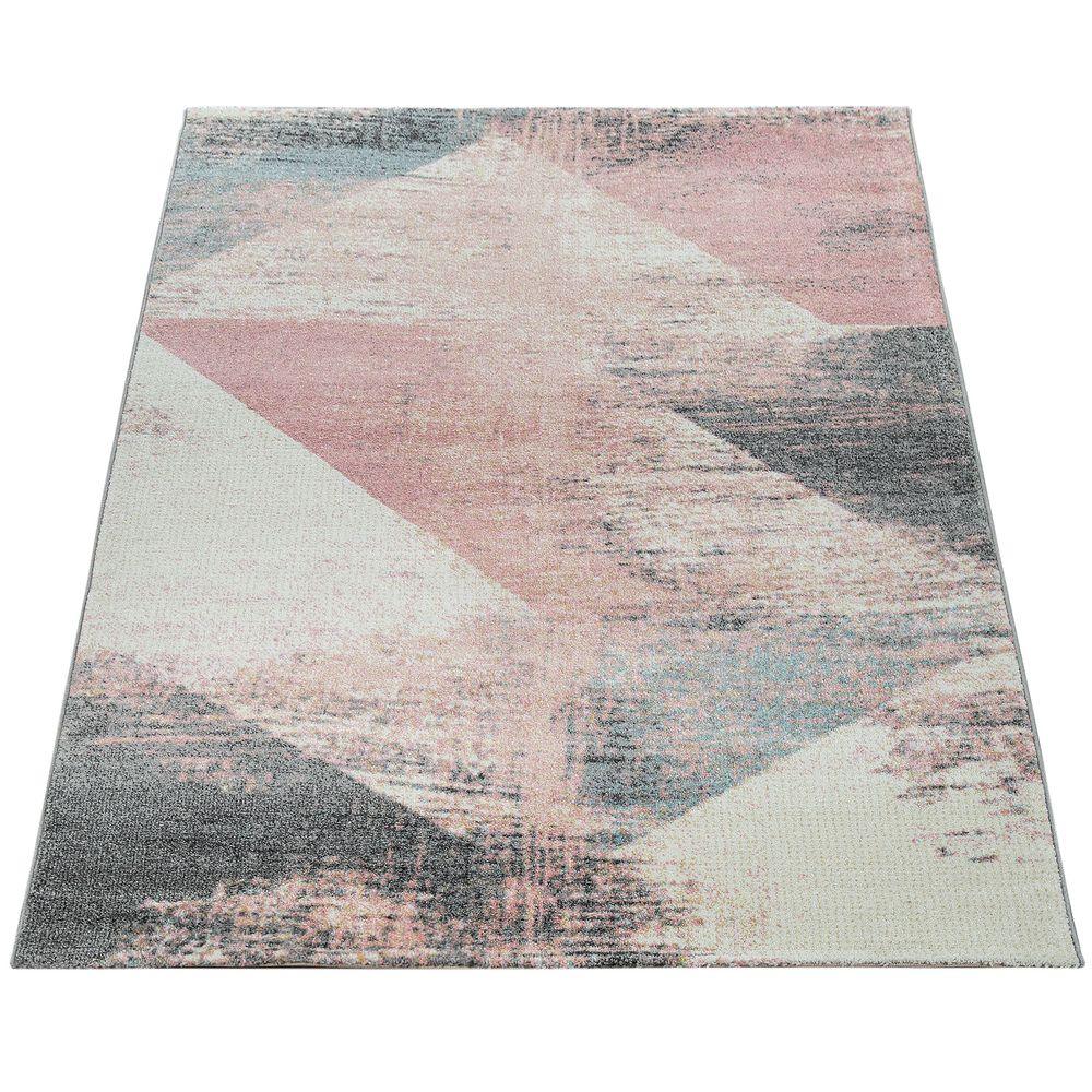 Area Rug Mero Modern Abstract Design - Pink White Grey-3