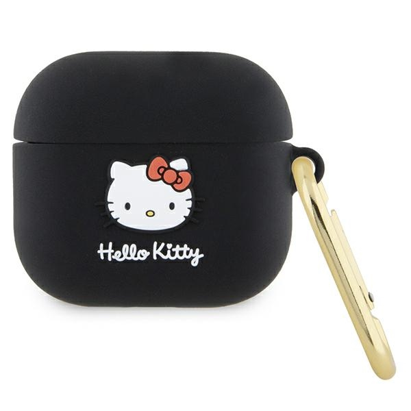 Hello Kitty 3D Kitty Head Airpods 3 Szilikon tok - Fekete (HKA33DKHSK)-0