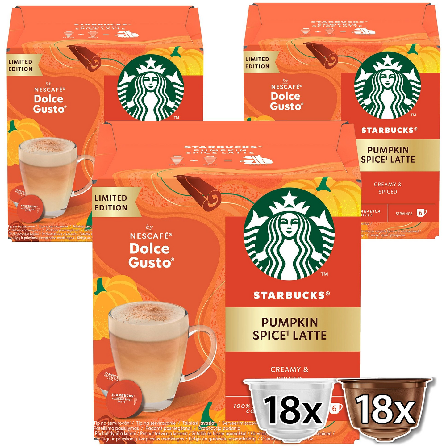STARBUCKS® Pumpkin Spice Latte by NESCAFÉ Dolce Gusto 12 kapszula, 6 csésze (8445291093133)-0
