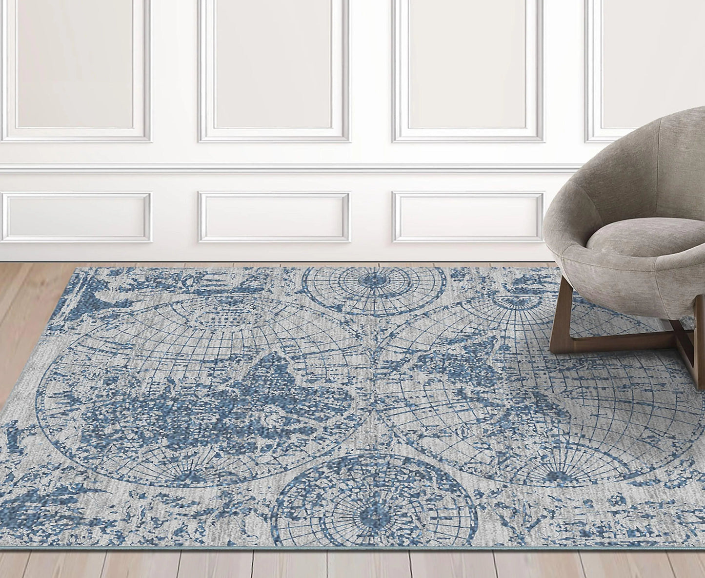 Multi Size Multi Color Machine Made Polypropylene Map Design Oriental Area Rug-7