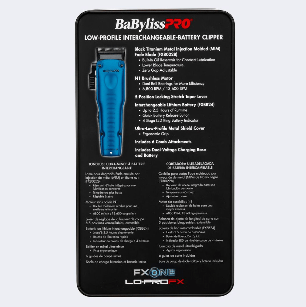 BaBylissPRO® FXONE™ Lo-ProFX Limited Edition Black & Blue Clipper FX829BL