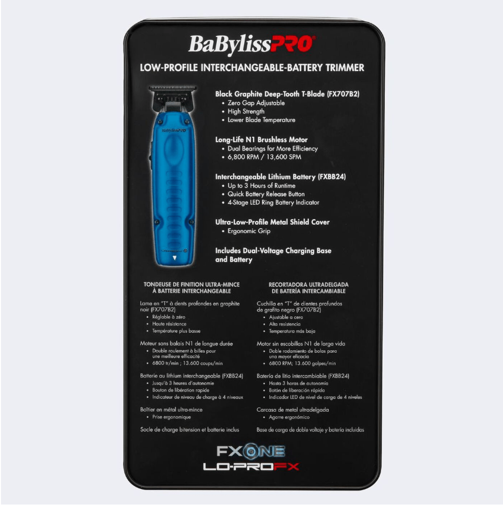 BaBylissPRO® FXONE™ Lo-ProFX Limited Edition Black & Blue Trimmer FX729BL