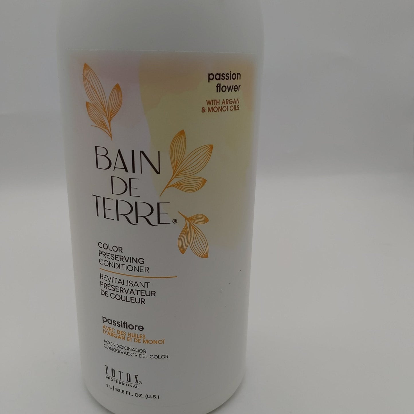 Bain De Terre Passion Flower Color Preserving Conditioner, Luxurious Hydration for Vibrant Color & Protection from Fading, with Argan & Monoi Oils, Paraben-Free 33.8 Oz