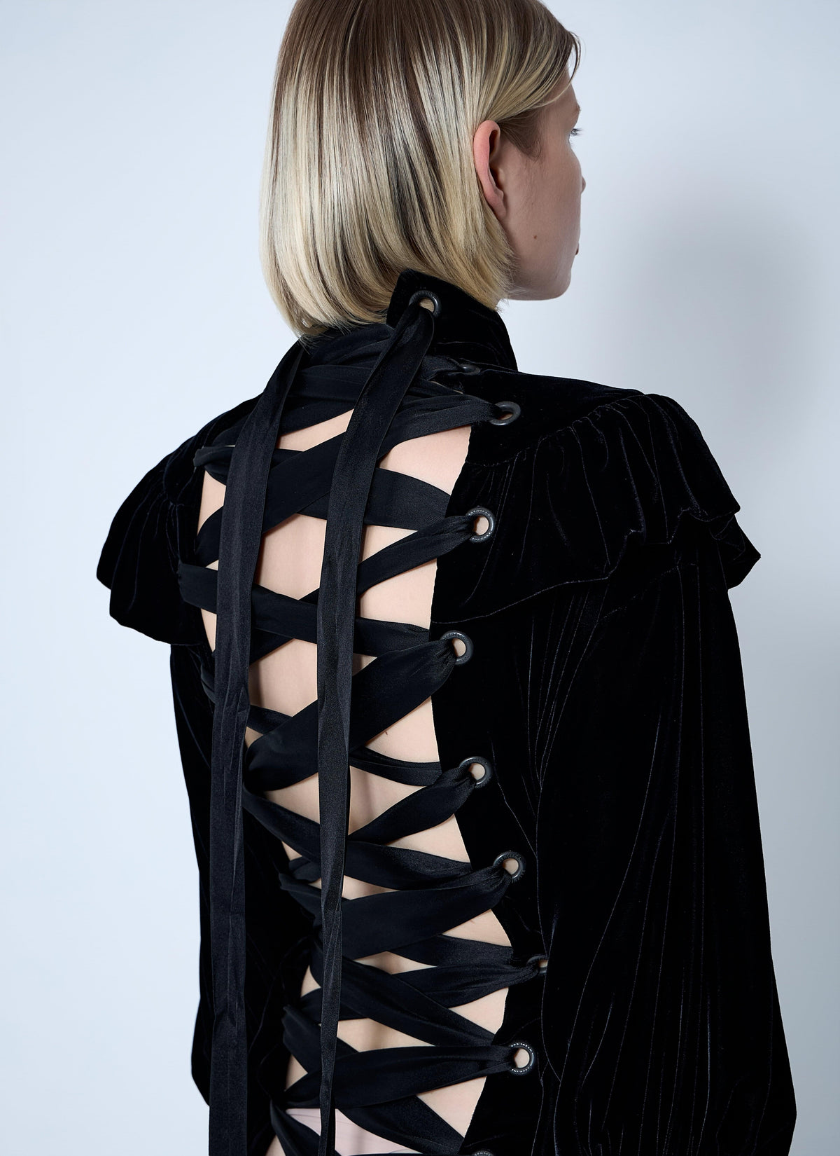 Balenciaga Women Lace-Up Dress
