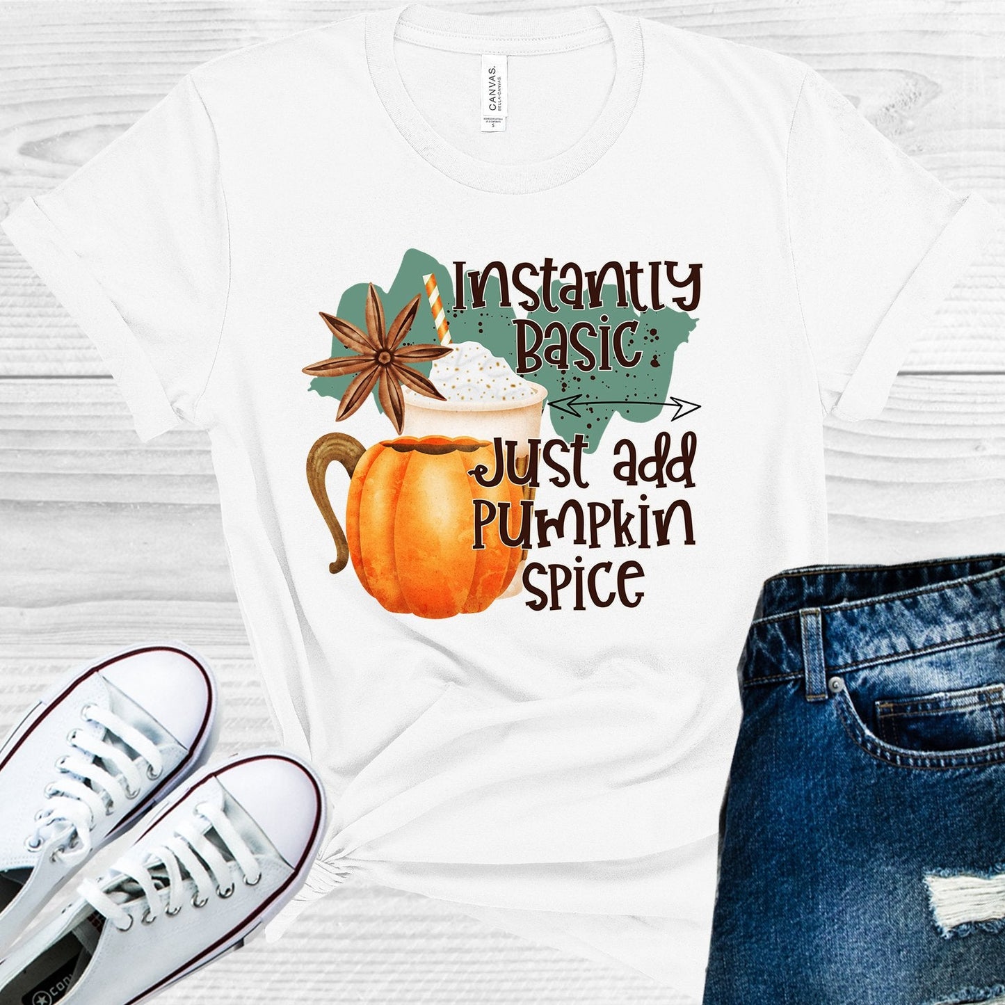 Instantly Basic Just Add Pumpkin Spice Graphic Tee