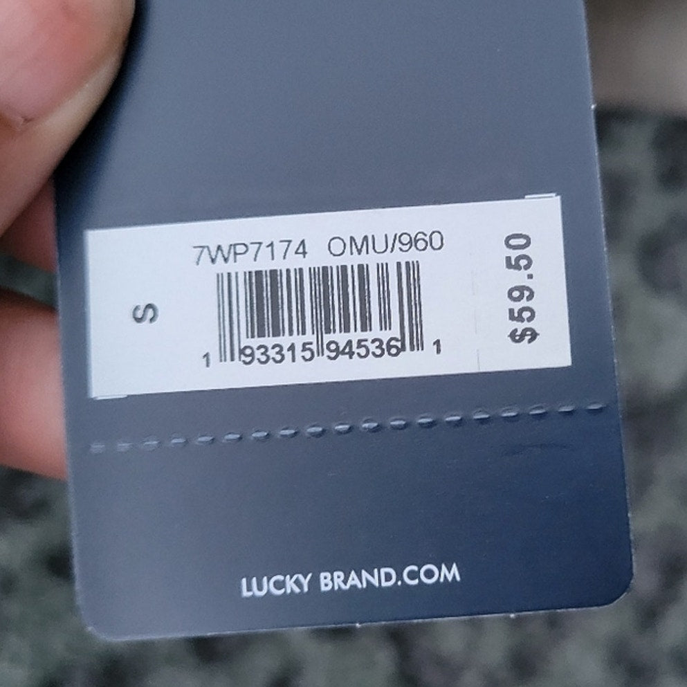 NWT New Lucky Brand Womens Small Leopard Print Viscose Long Sleeve Henley Top
