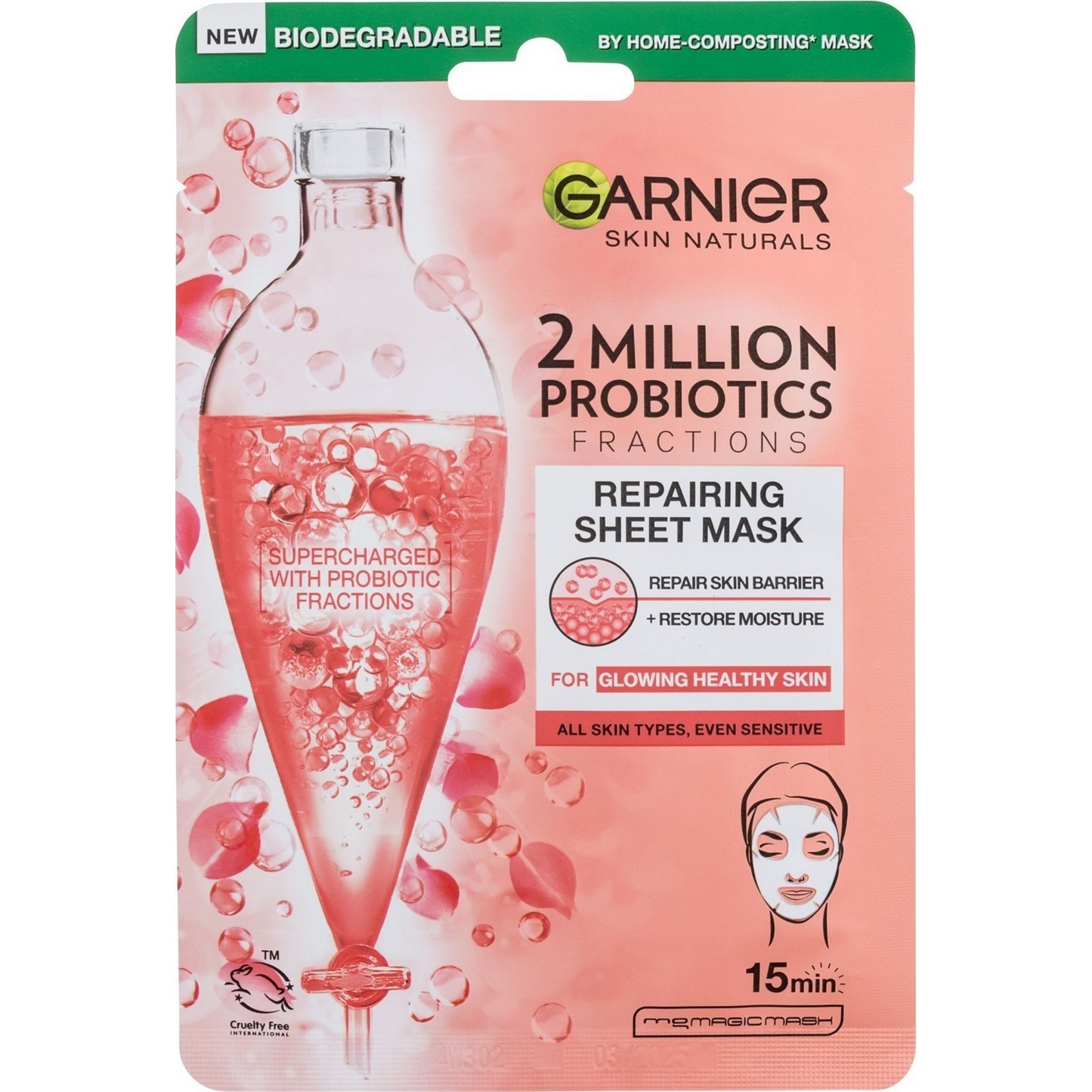 GARNIER Skin Naturals 2 Million Probiotics Repairing Sheet Mask 22 g (3600542461696)-0