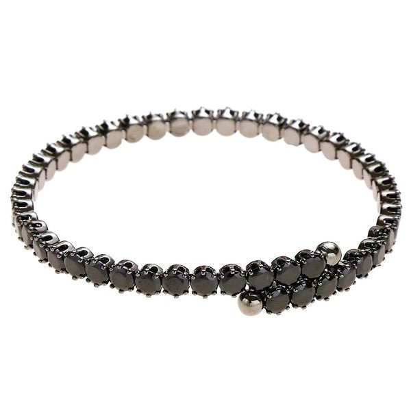 black on black metal tennis bracelet with black crystals tennis bracelet