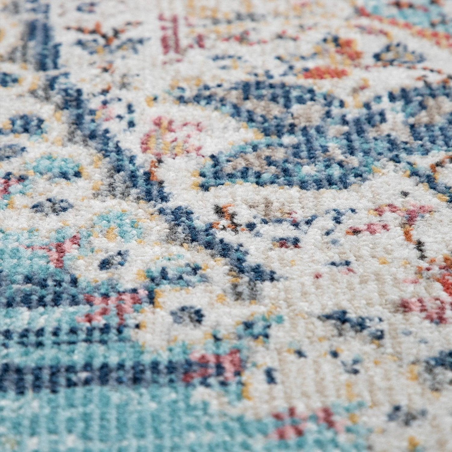 Blue Red Indoor & Outdoor Rug For Balcony Oriental Pattern-4