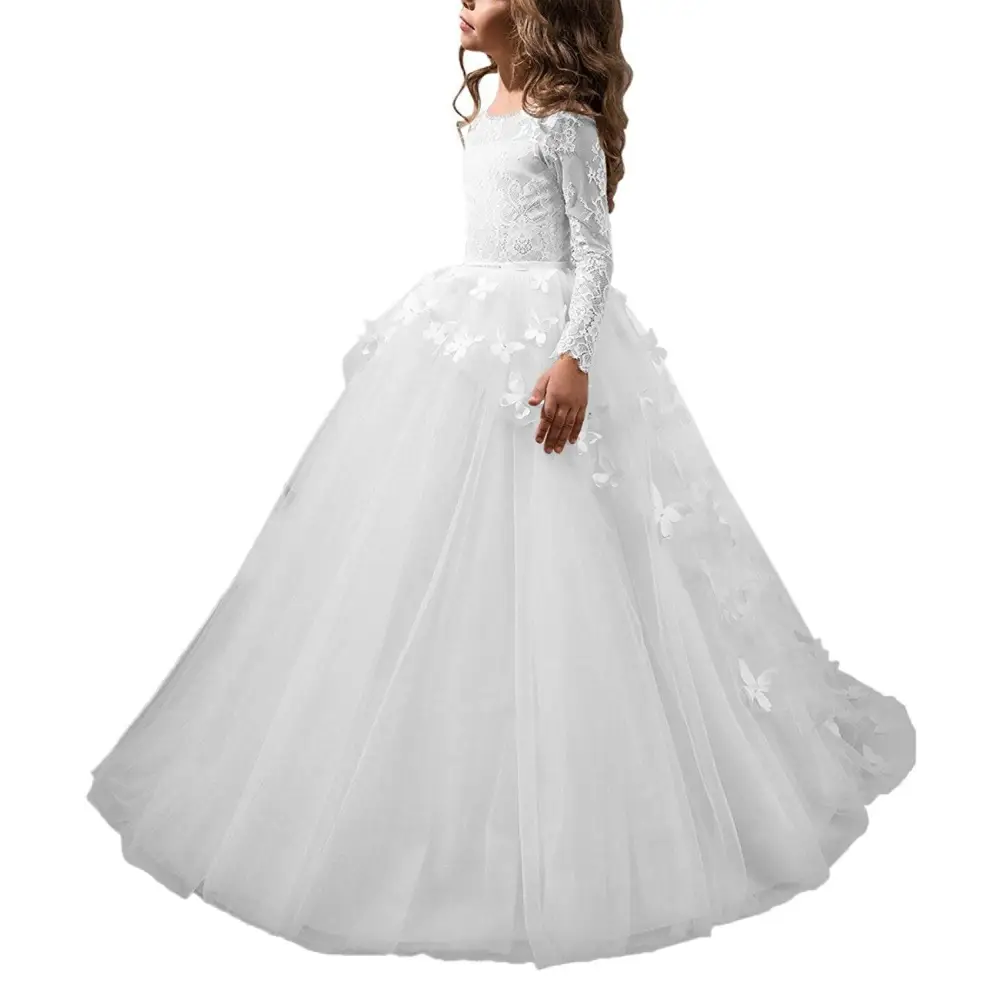 Blush Lace Princess Dress Flower Girl Evening Dress
