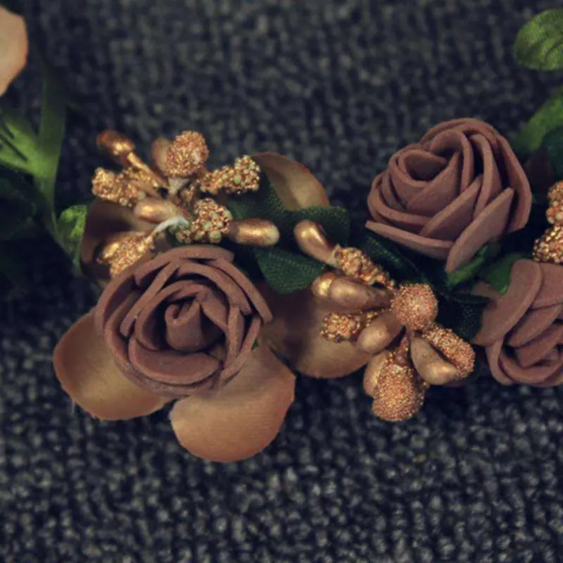 Blush Rose Wedding Garland Flower Crown