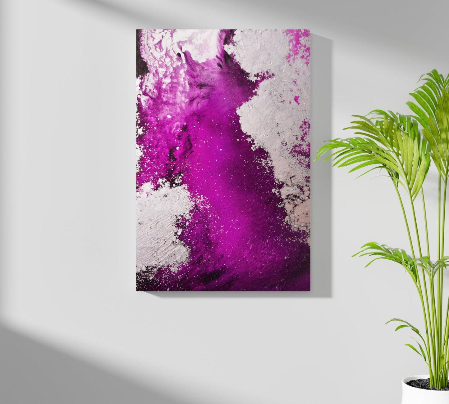 Abstract Paint Fuschia V1 Aluminum Print