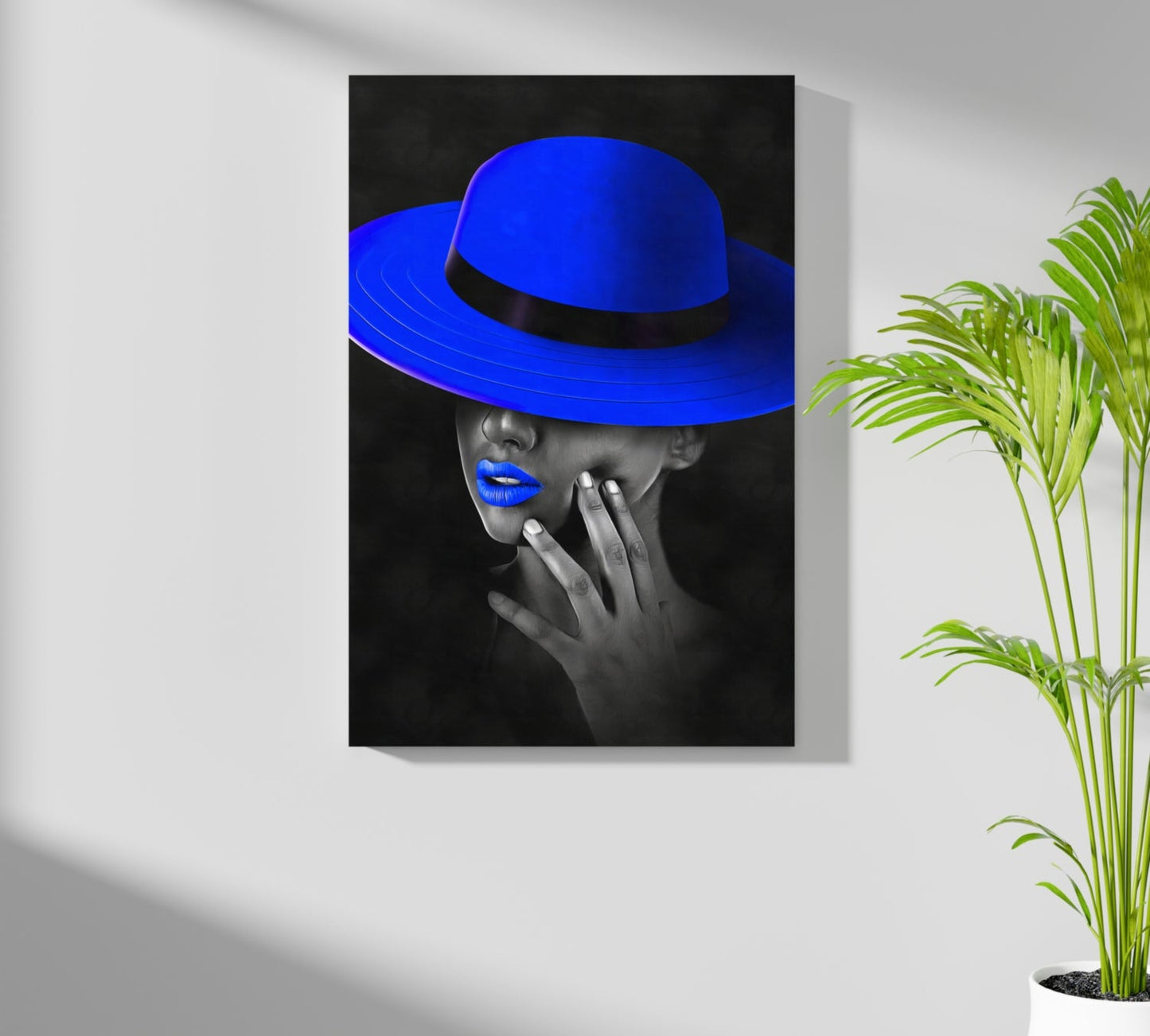 Woman with Blue Hat Aluminum Print