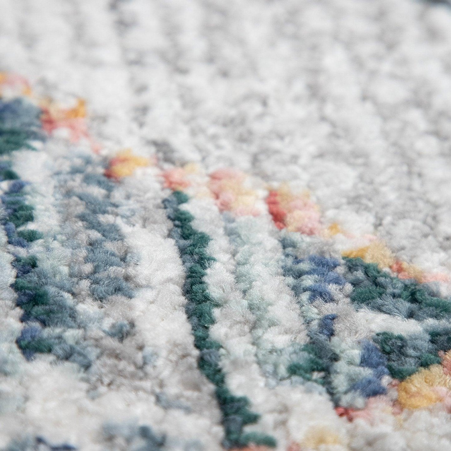 Boho Rug Cream Ethnic Diamond Pattern Modern Ripped Design-4