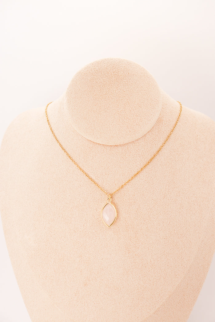 Pendant | Rose Quartz Almond-3