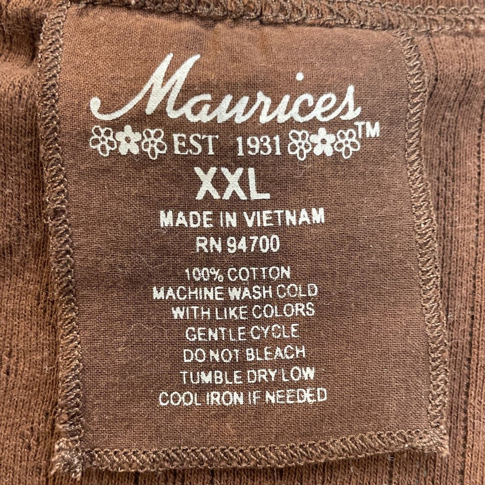 Lot of 2 Maurices Charter Club Womens XXL Short Sleeve 100% Cotton Tops Blouses