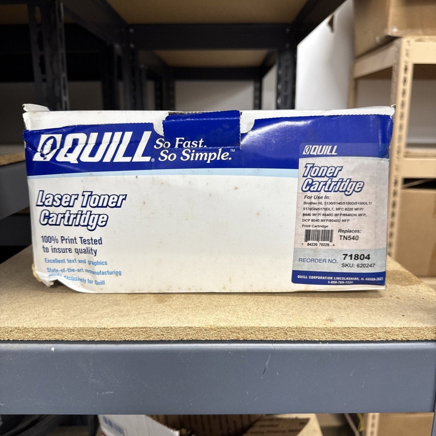 QUILL 71804 Replac. BROTHER TN-540 TN540 BLACK TONER CARTRIDGE New Sealed