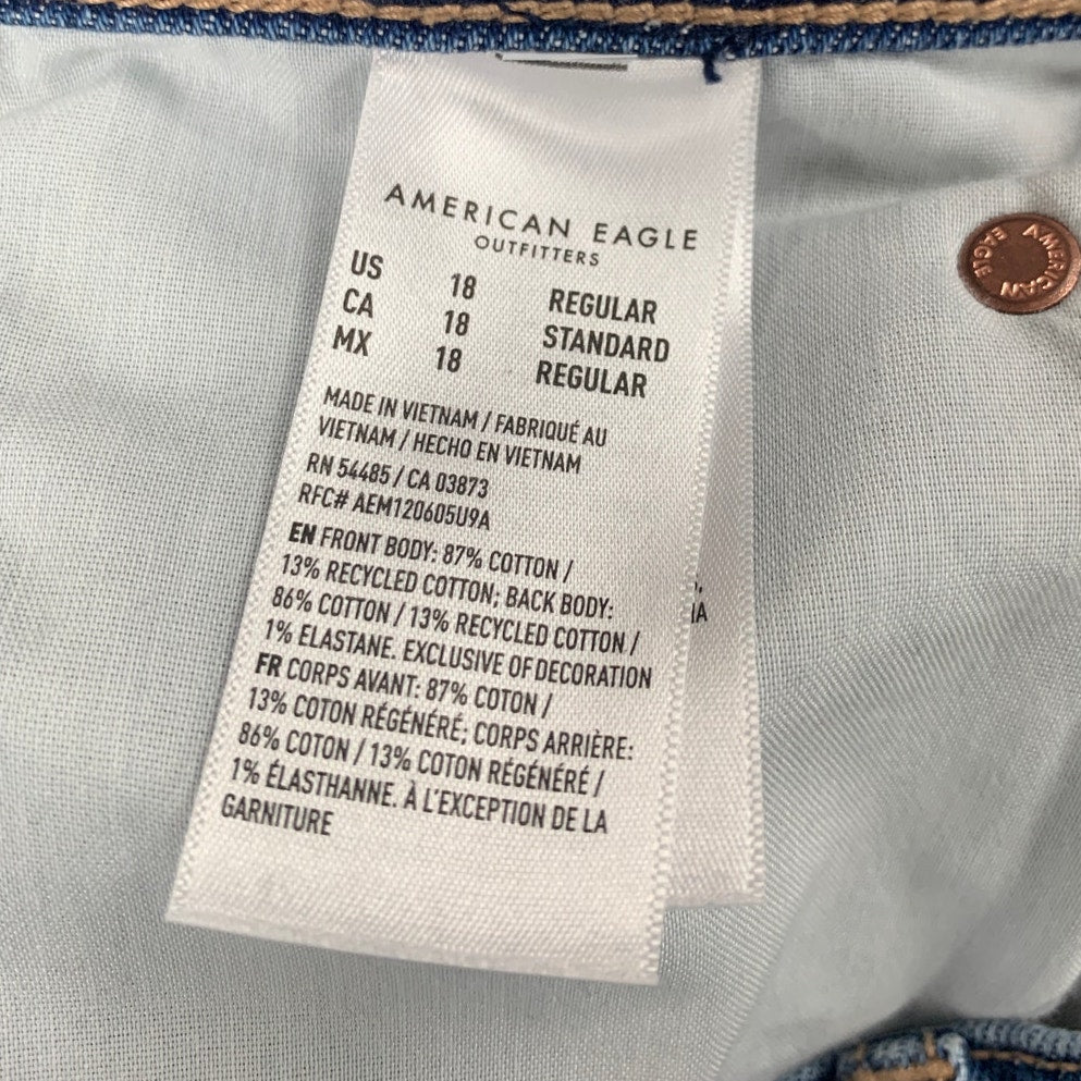 New American Eagle Womens Size 18 Super High Rise Baggy Straight Denim Jeans