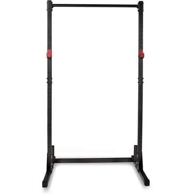 Black adjustable pull-up bar on a white background. CAP Barbell FM-905Q Color Series Exercise Stand Power Rack