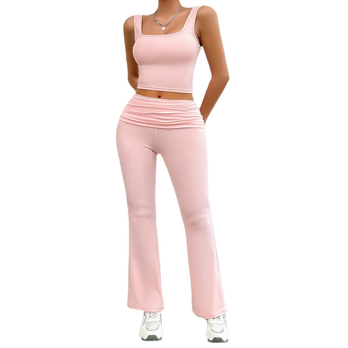 Women's Fashion Casual Solid Color Vest Body-Hugging Suit