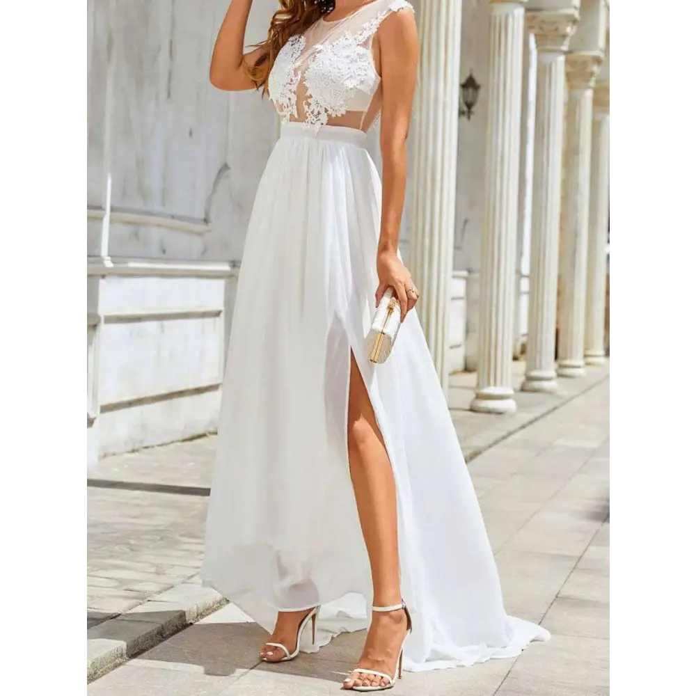 Chiffon Lace Trailing Wedding Large Swing Dress