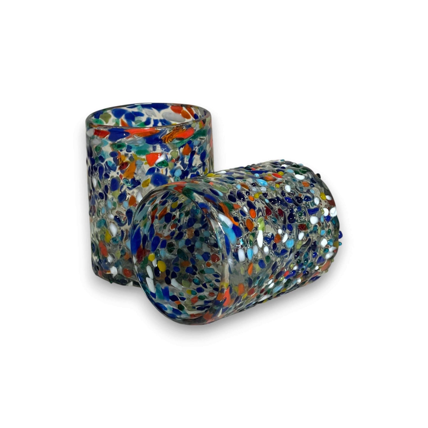 Confetti Pebbled Drinking Glass | Hand-Blown Mexican Glassware