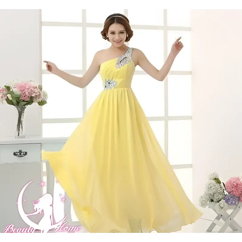 Coral Pink Embellished Chiffon Evening Dress