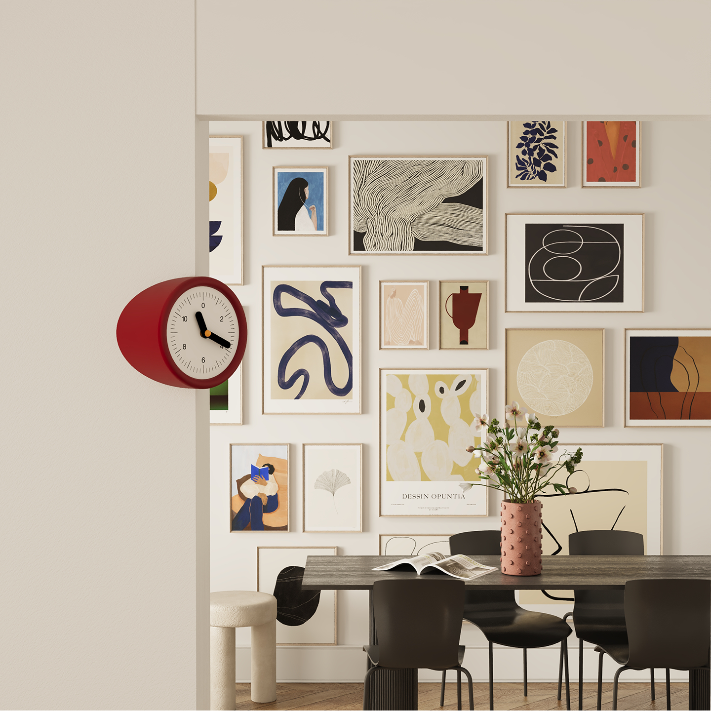 Red Corner Clock-4