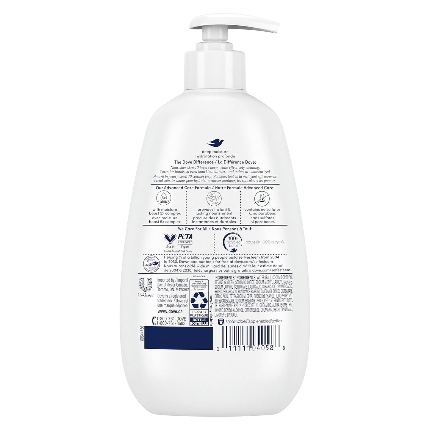 Dove Advanced Care Hand Wash Deep Moisture for Soft, Smooth Skin, More Moisturizers than the Leading Ordinary Hand Soap, 12 oz - (Pack of 8)