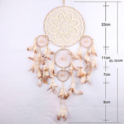 Dream Catcher Five-ring Wind Chime Ornaments Creative Indian Dream Catcher Bedroom Living Room Decoration Wall Hanging Home Ornaments Decoration Craft Gift