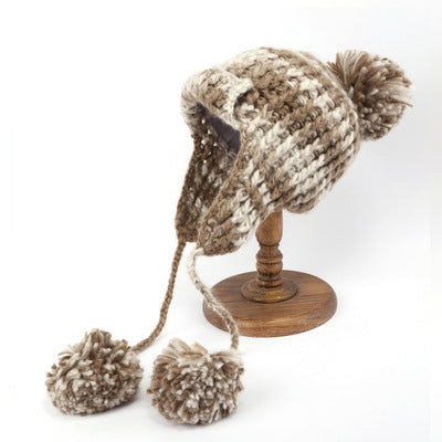 European Yarn Mixed Color Wool Lei Feng Hat