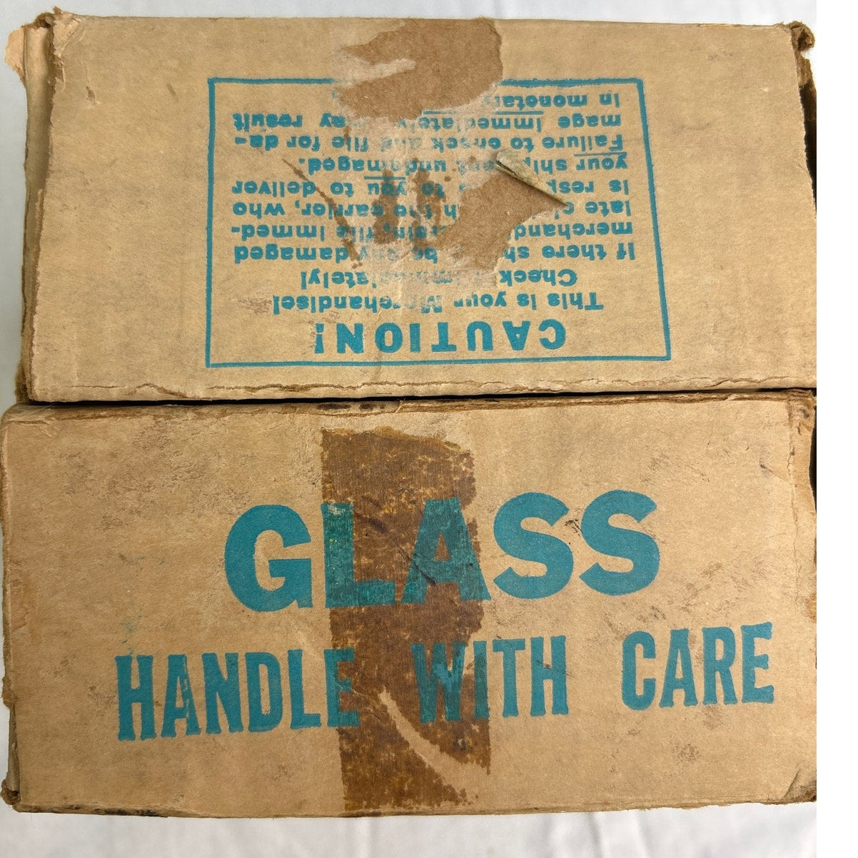 Vintage Indiana Glass Company 5" Horizon Blue Glass Wedding Bowl Original Box
