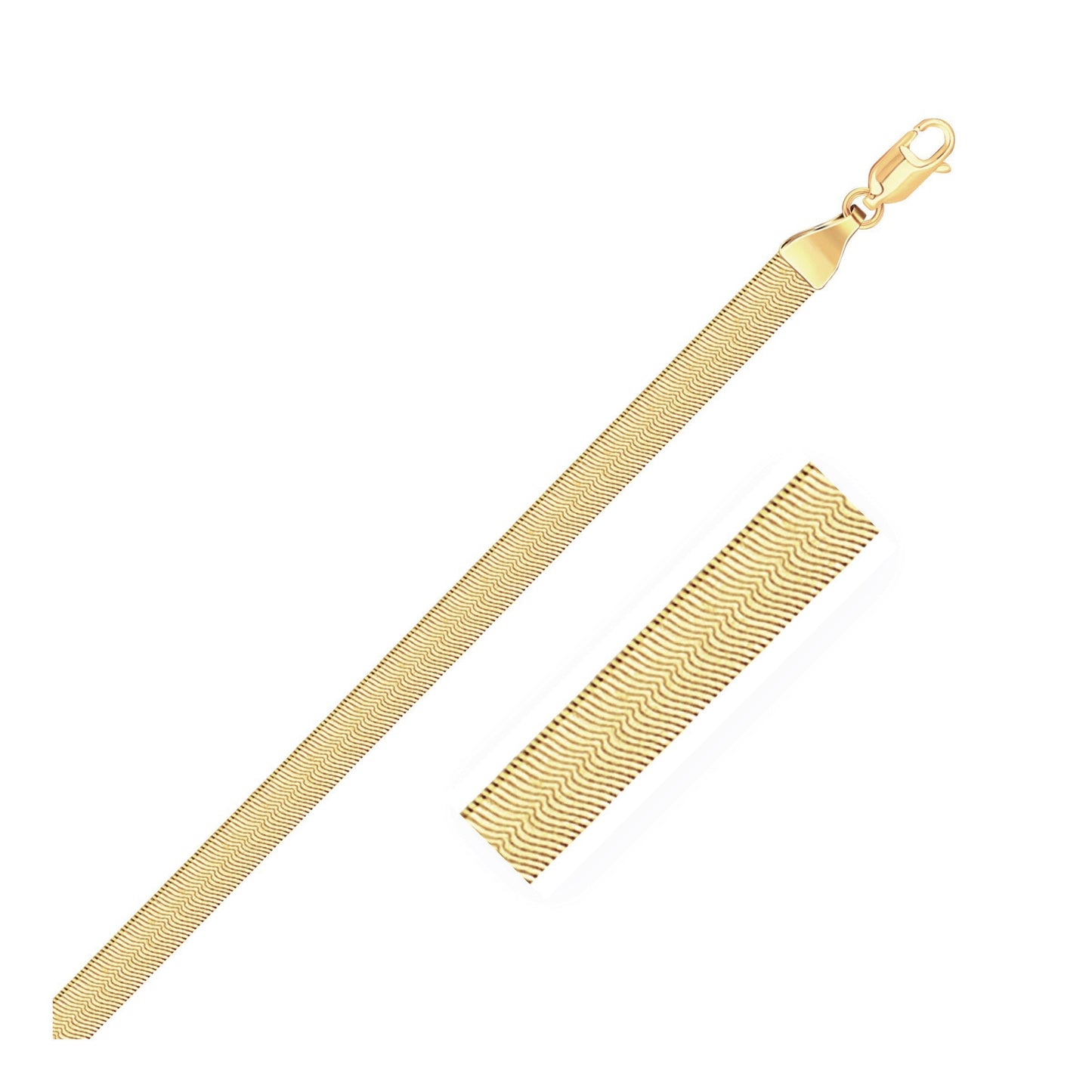 Imperial Herringbone Bracelet in 10k Yellow Gold (3.80 mm)