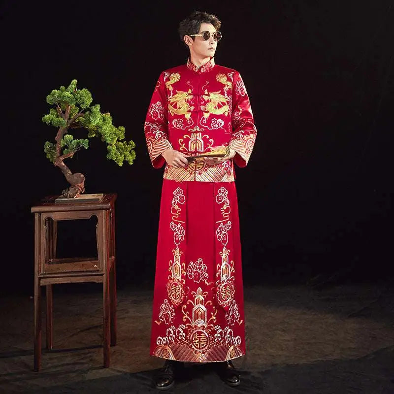 Embroidered Kimono Chinese Wedding Couples Suits