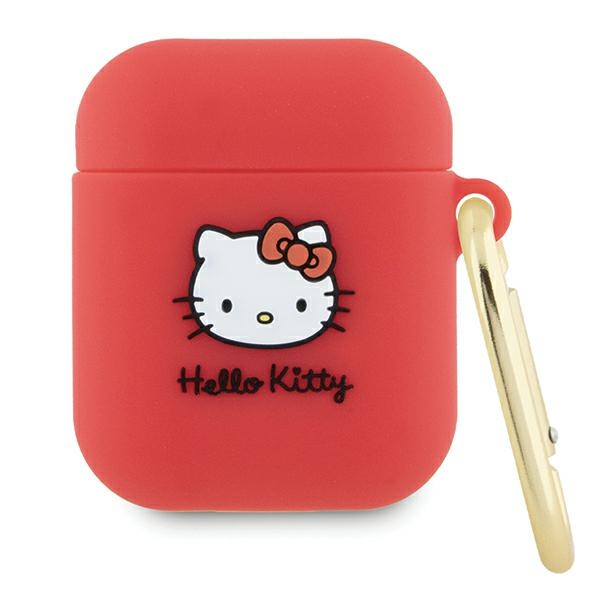 Hello Kitty 3D Kitty Head Airpods Pro 2 Szilikon tok - Piros (HKAP23DKHSF)-0