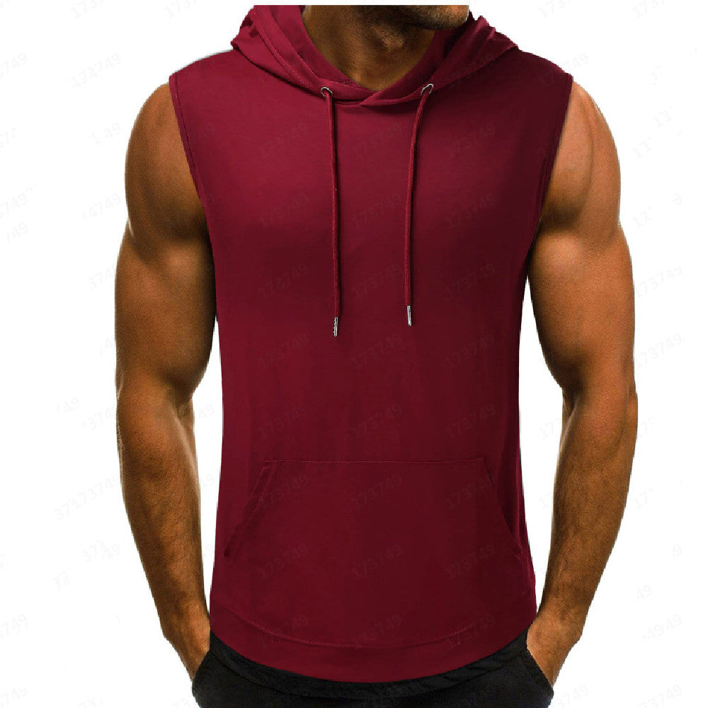 Solid Hooded Tank Top T-Shirt