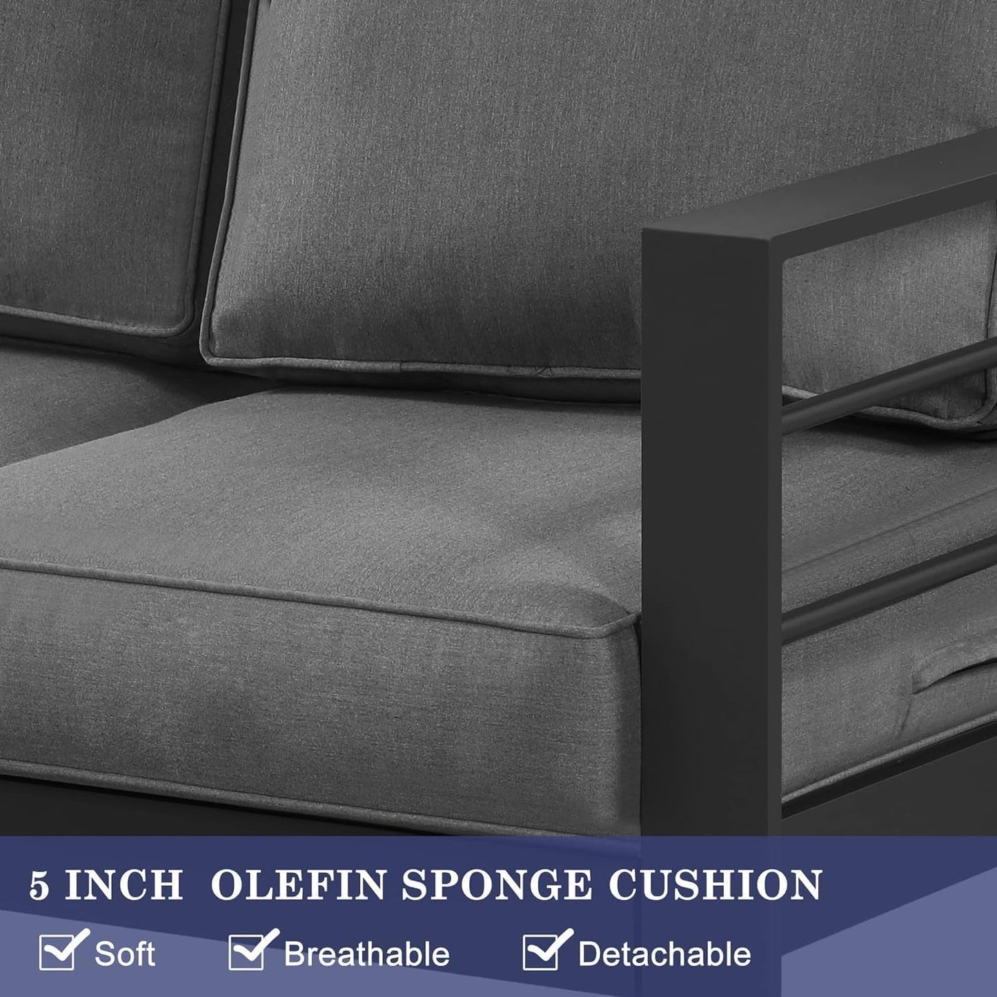 Aluminum Loveseat Sofa for All-Weather Outdoor Relaxation-4