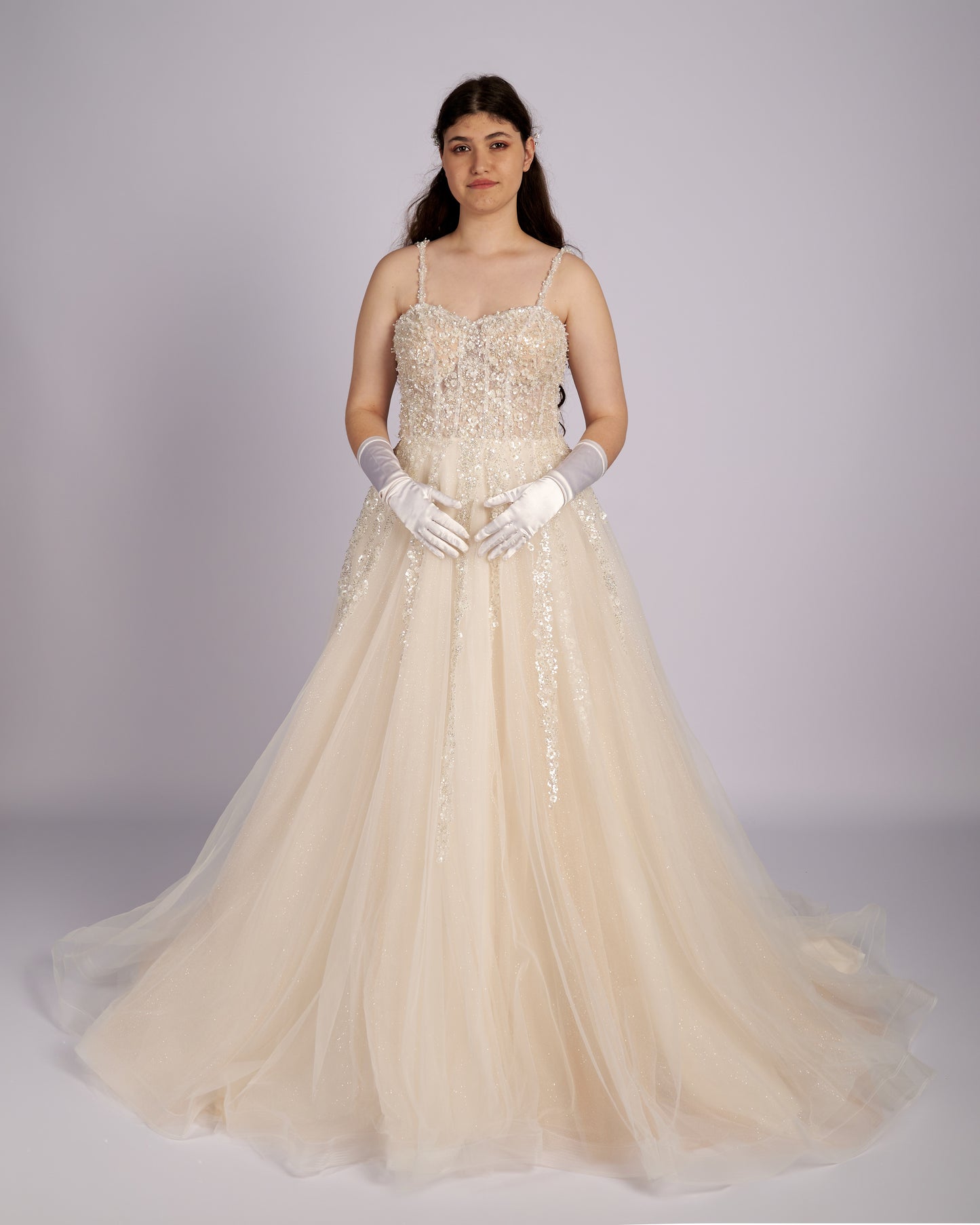 Elisana Nude Princess Wedding dress-5