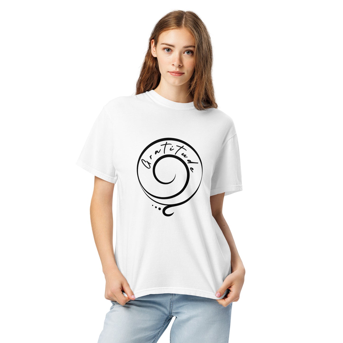 Gratitude Spiral Symbol T-Shirt | Mindfulness, Sacred Geometry, Positive Energy-0