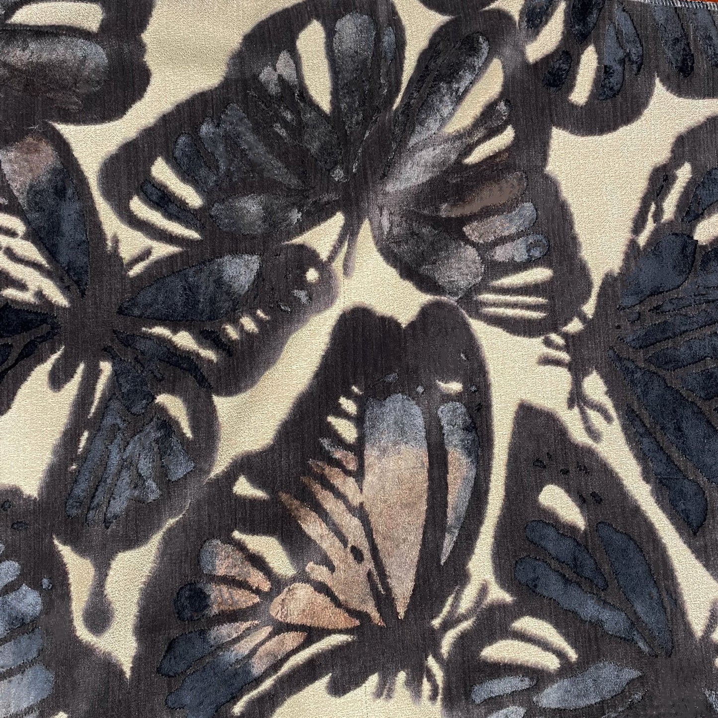 FLUTTER - BUTTERFLY PATTERN CUT VELVET UPHOLSTERY FABRIC BY THE YARD