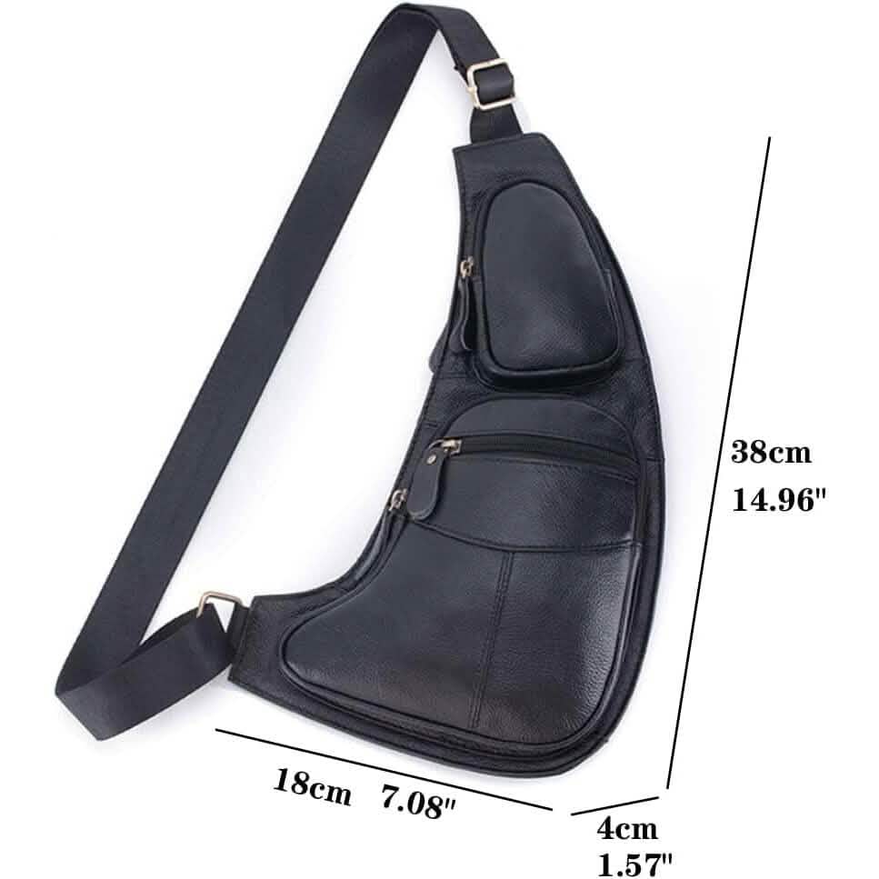 Genuine Leather Chest Bag For Men Leather Shoulder Bag Personality Messenger Bag Casual Bag
