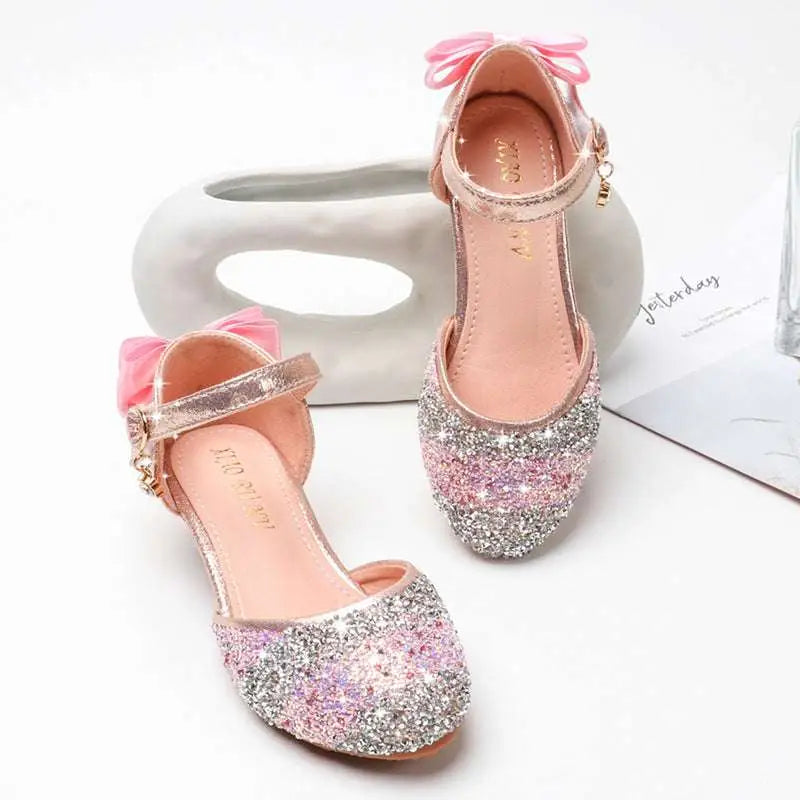 Girls High Heel Summer Rhinestone Sparkling Sandals