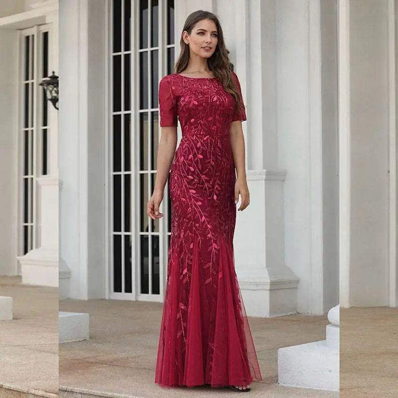 Gold Embellished Temperament Mermaid Dress