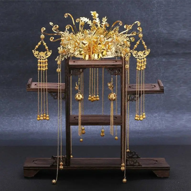 Golden Tassel Suit Wedding Cheongsam Hair Accessories